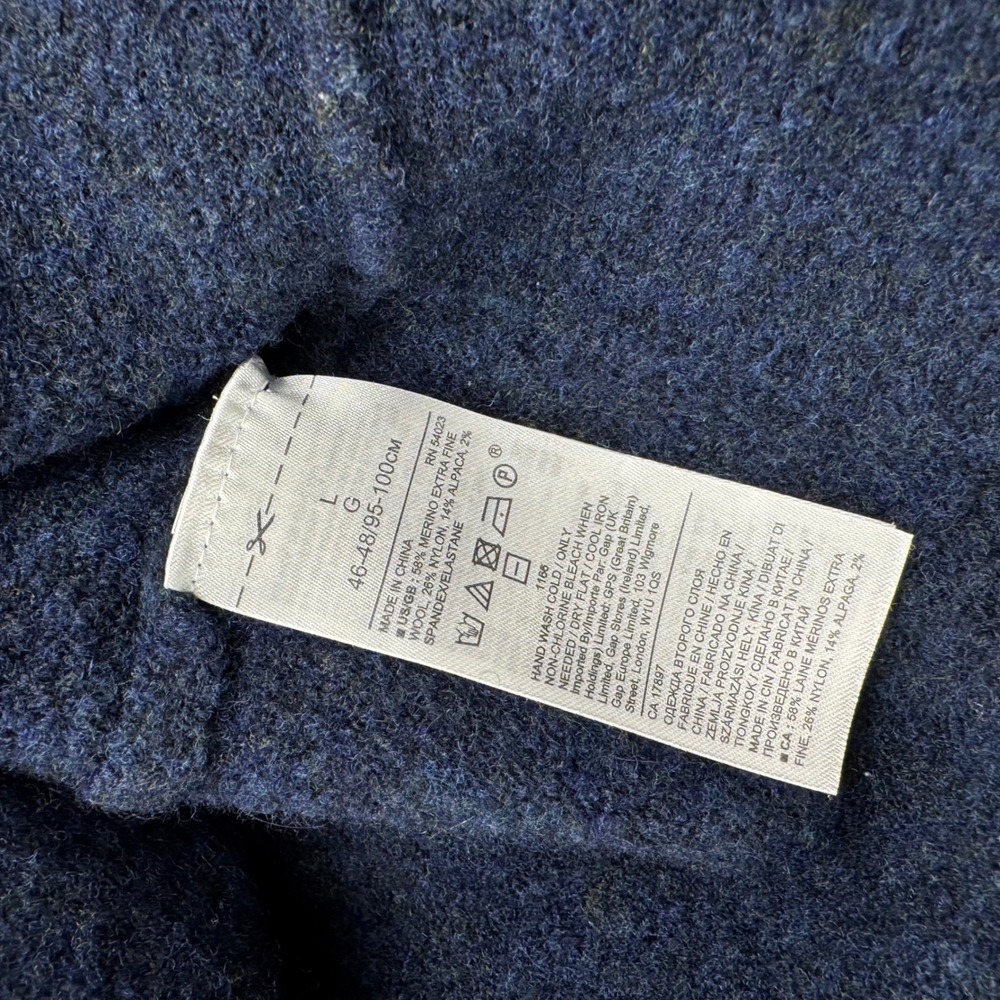 Banana Republic Blue V Neck Wool Blend Sweater Top Size L - Picture 6 of 11